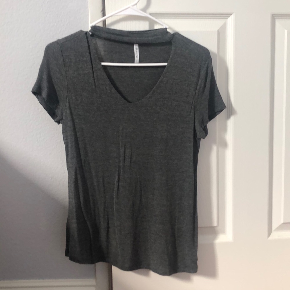 Grey Cutout T-Shirt